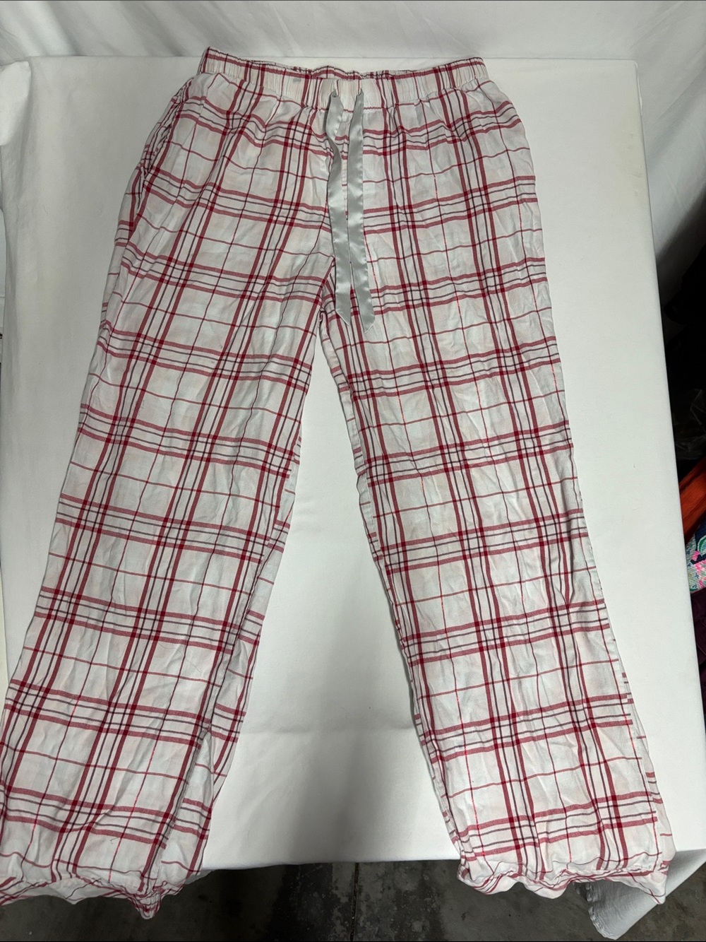 Victoria’s Secret Plaid Pajama Pants Red White Cotton Modal M